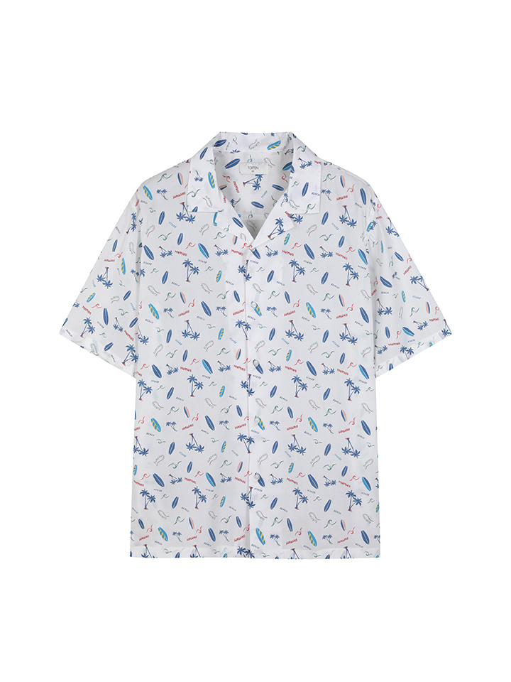 남성) 프린트 카바나 반팔 셔츠