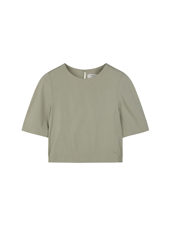 여성) 라운드넥 반팔 블라우스