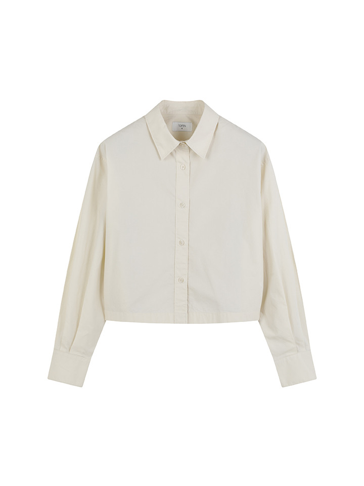 여성) 포플린 코튼 크롭 셔츠