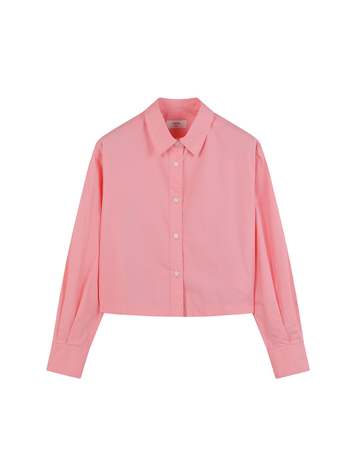 여성) 포플린 코튼 크롭 셔츠