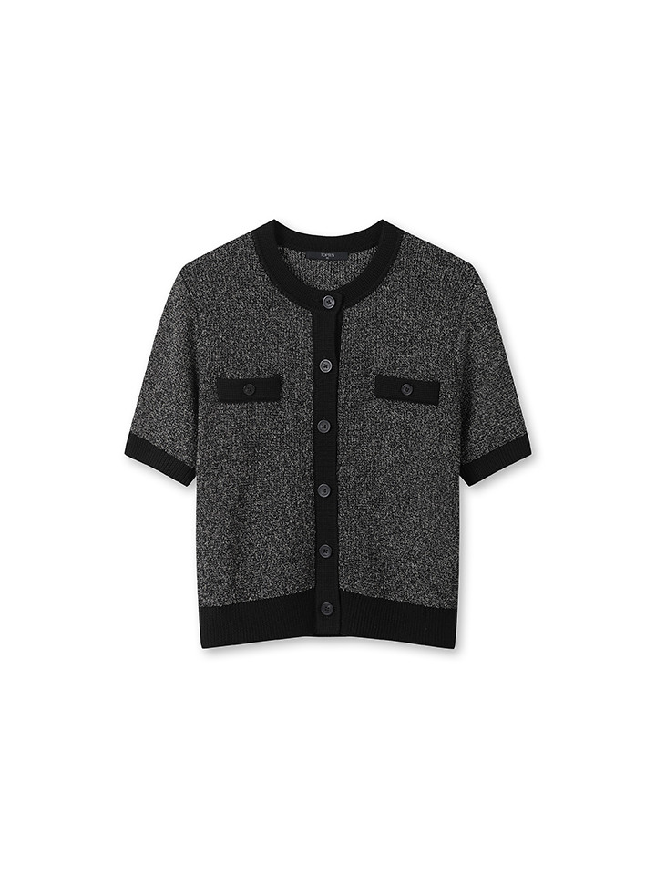 여성) 소프트 부클 반팔 가디건