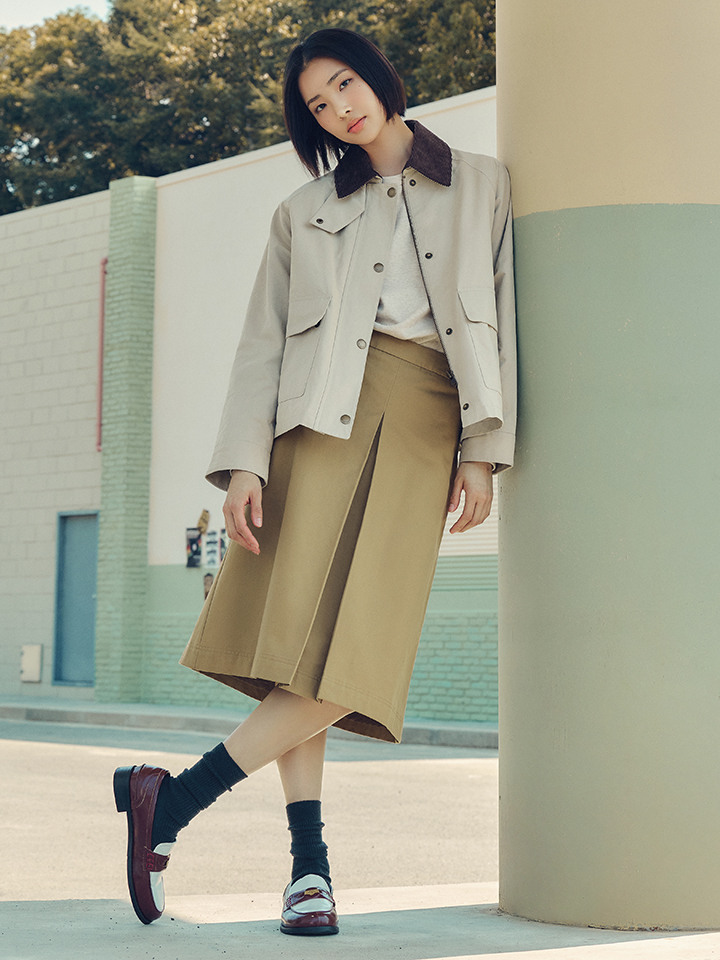 여성) 인버티드 플리츠 스커트