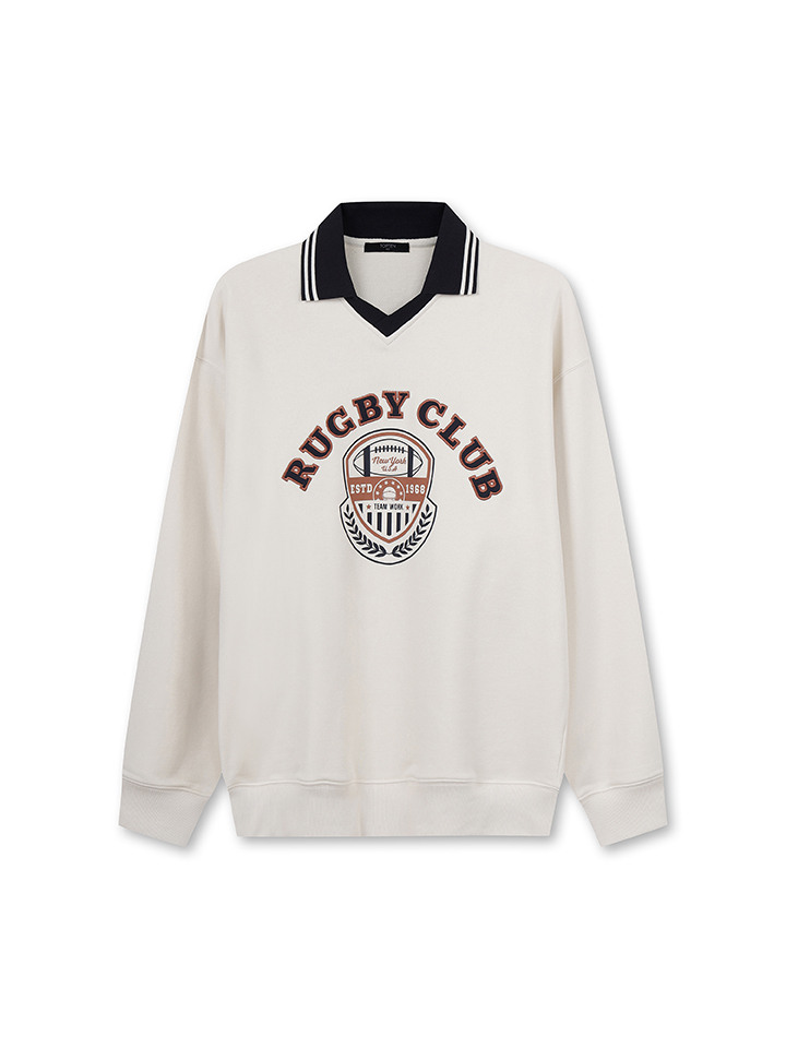 공용) 테리 배색 그래픽 스웨트셔츠