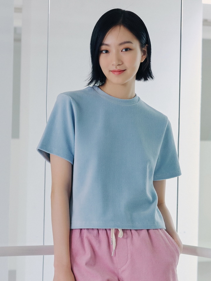 여성) 코듀로이 반팔 티