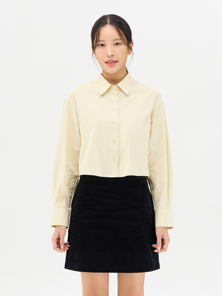 여성) 포플린 크롭 셔츠