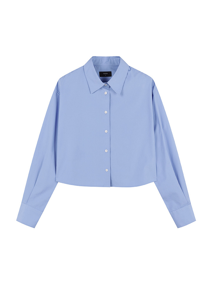 여성) 포플린 크롭 셔츠