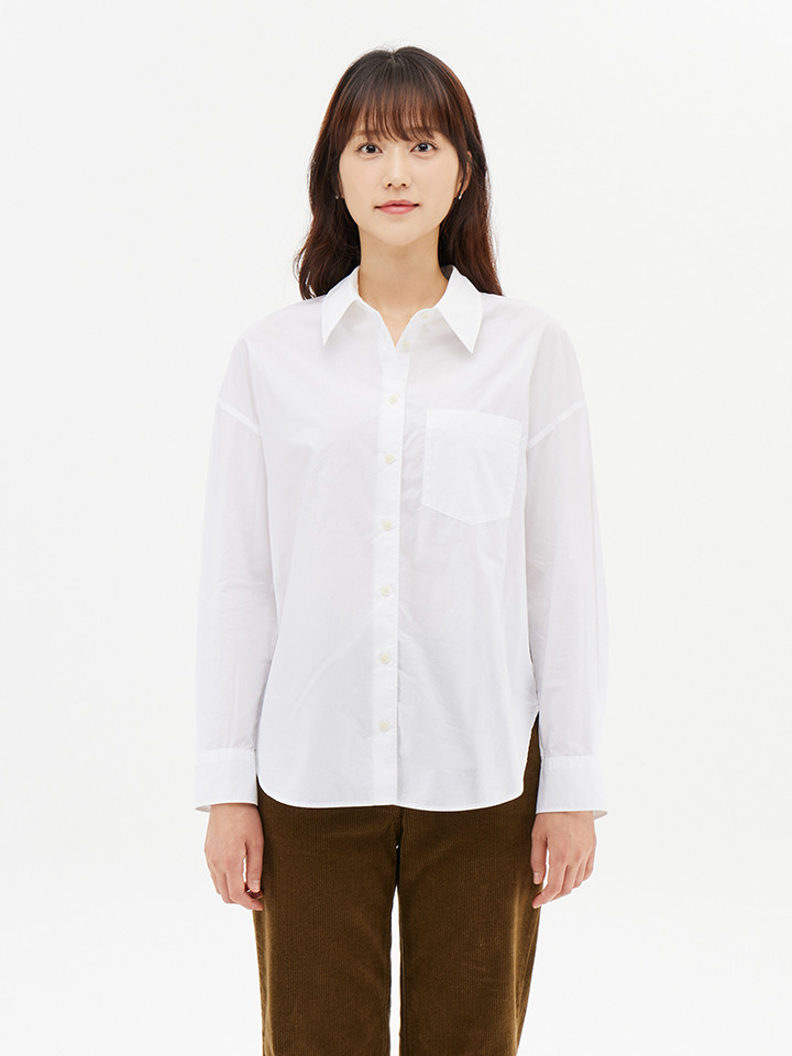 여성) 포플린 오버핏 셔츠