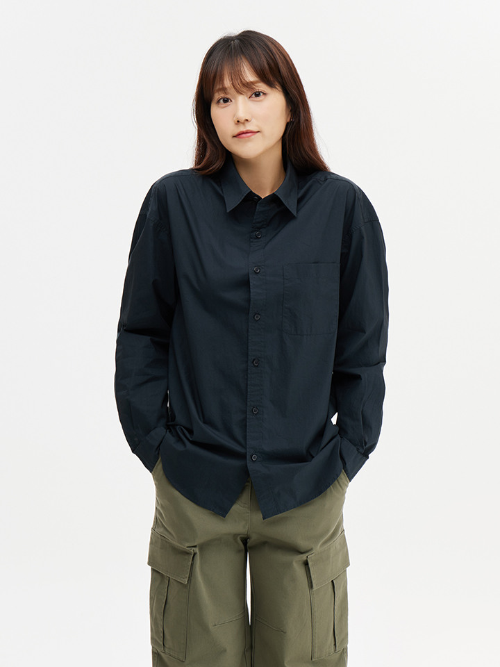 공용) 포플린 오버핏 셔츠