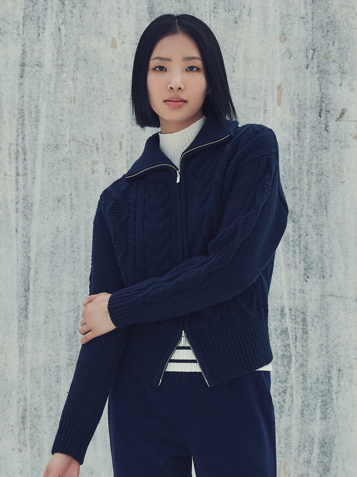 여성) 피셔맨 집업 가디건