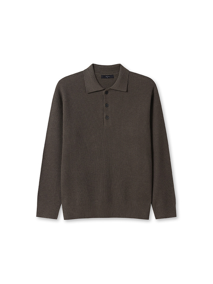 남성) 립 버튼 폴로넥 스웨터