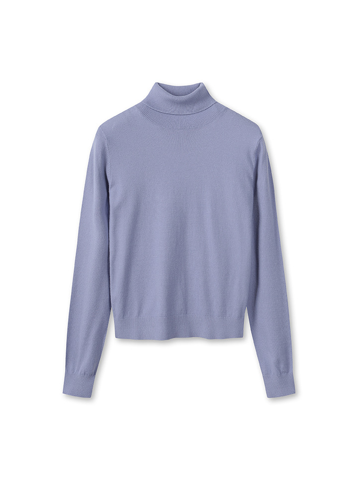 여성) 소프트 플레인 터틀넥 스웨터