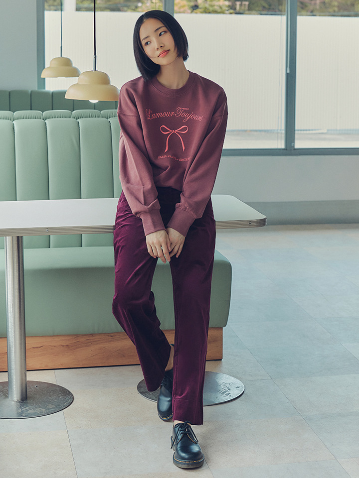 여성) 더 웜 벨보아 세미 와이드 팬츠