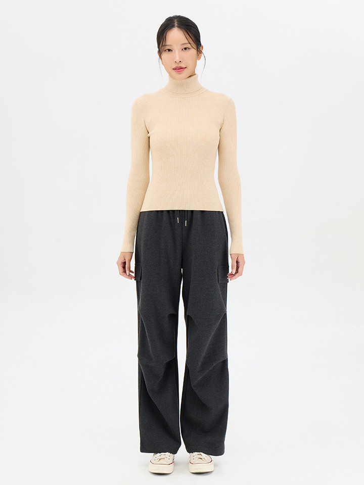 여성) 브러시드 저지 파라수트 팬츠