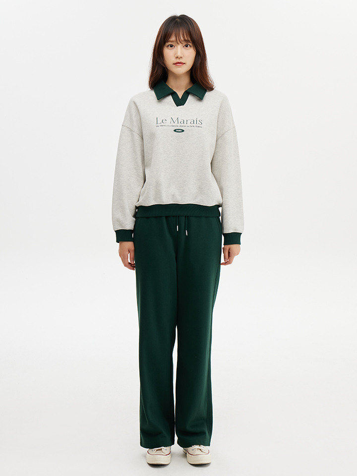 여성)  플리스 스트레이트 스웨트팬츠