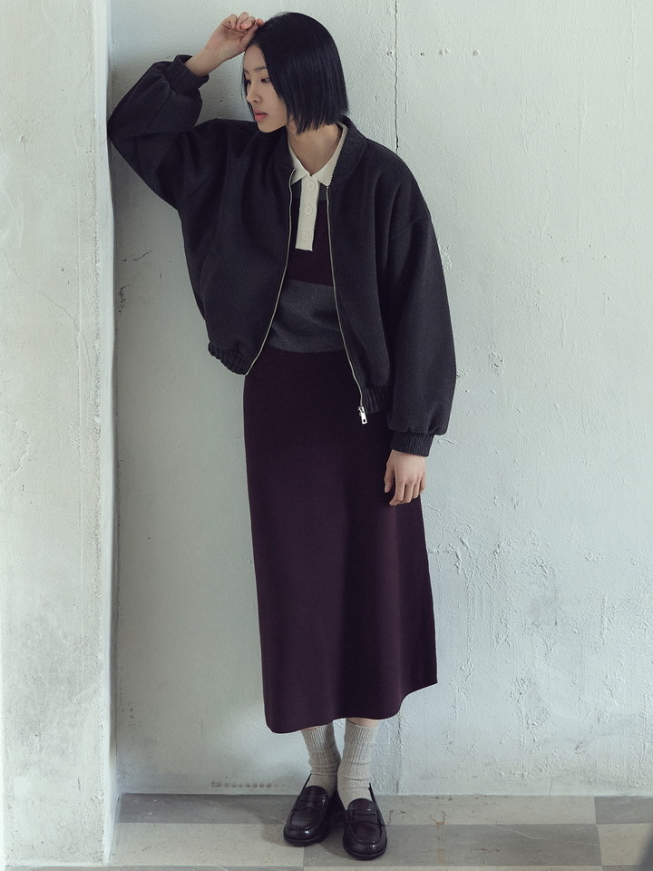 여성) 소프트 A라인 스웨터 스커트