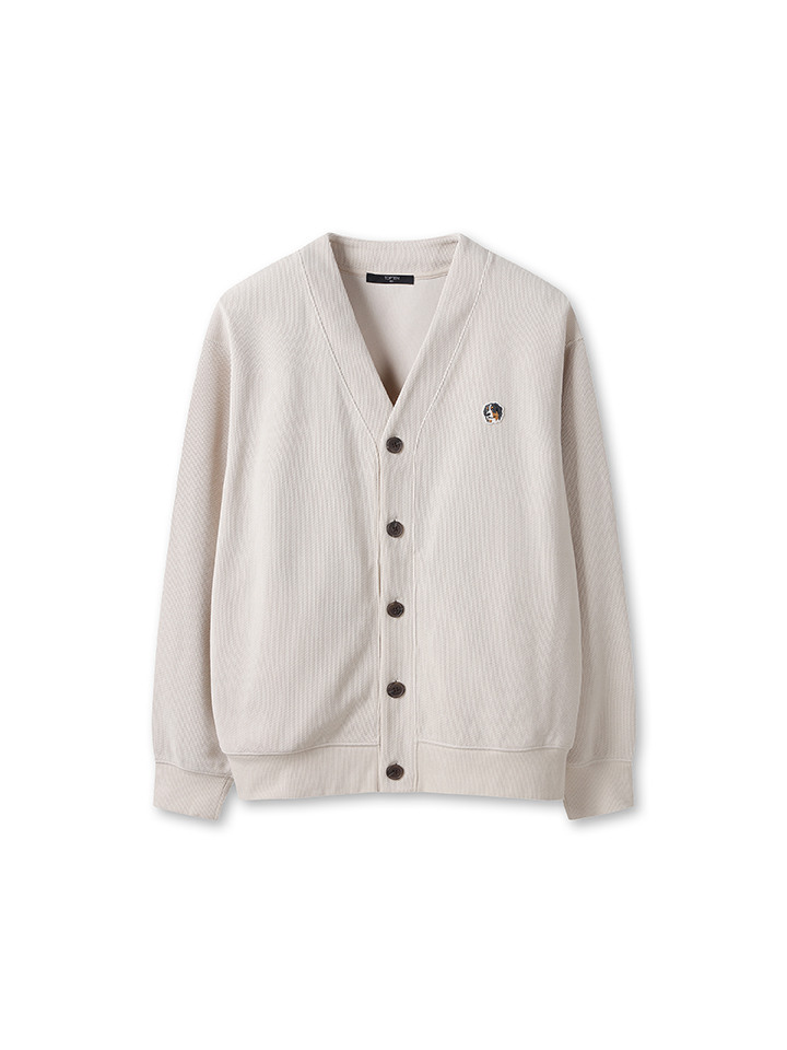 남성) 셔닐 텍스쳐드 와펜 가디건