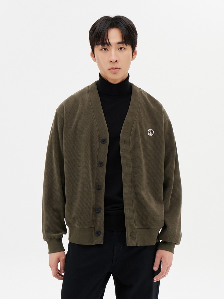 남성) 셔닐 텍스쳐드 와펜 가디건