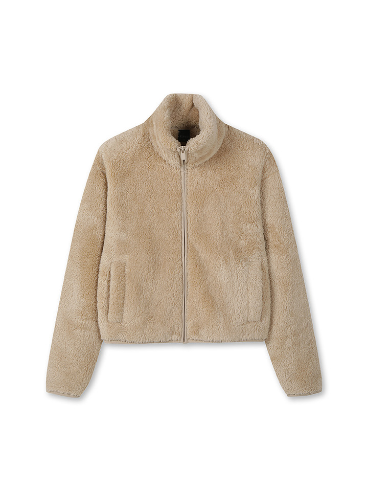 여성)  플러피플리스 하이넥 집업