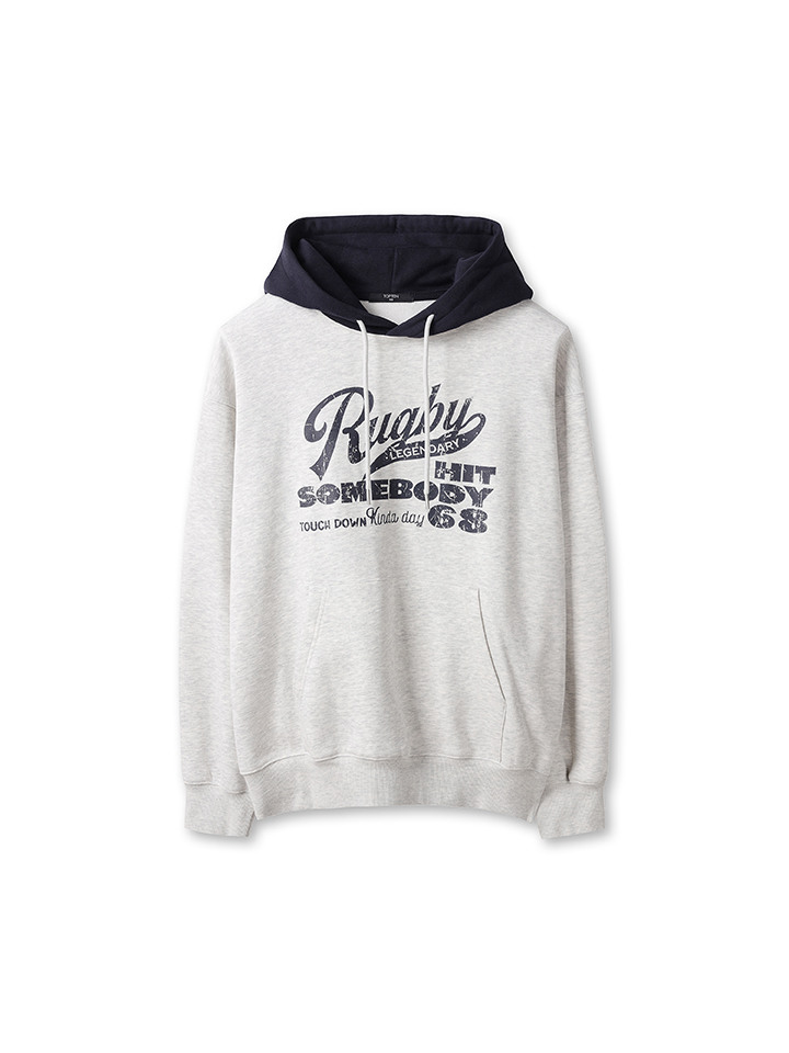 공용) 플리스 그래픽 배색 스웨트 후디