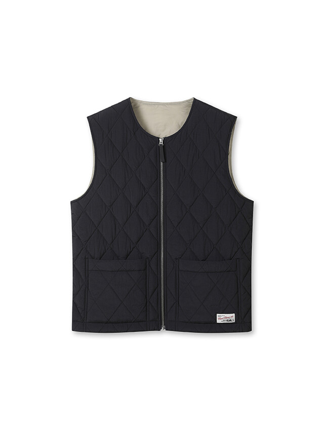 Front view of the black TOPTEN Men ON AIR Quilted Vest MSE4VP1701