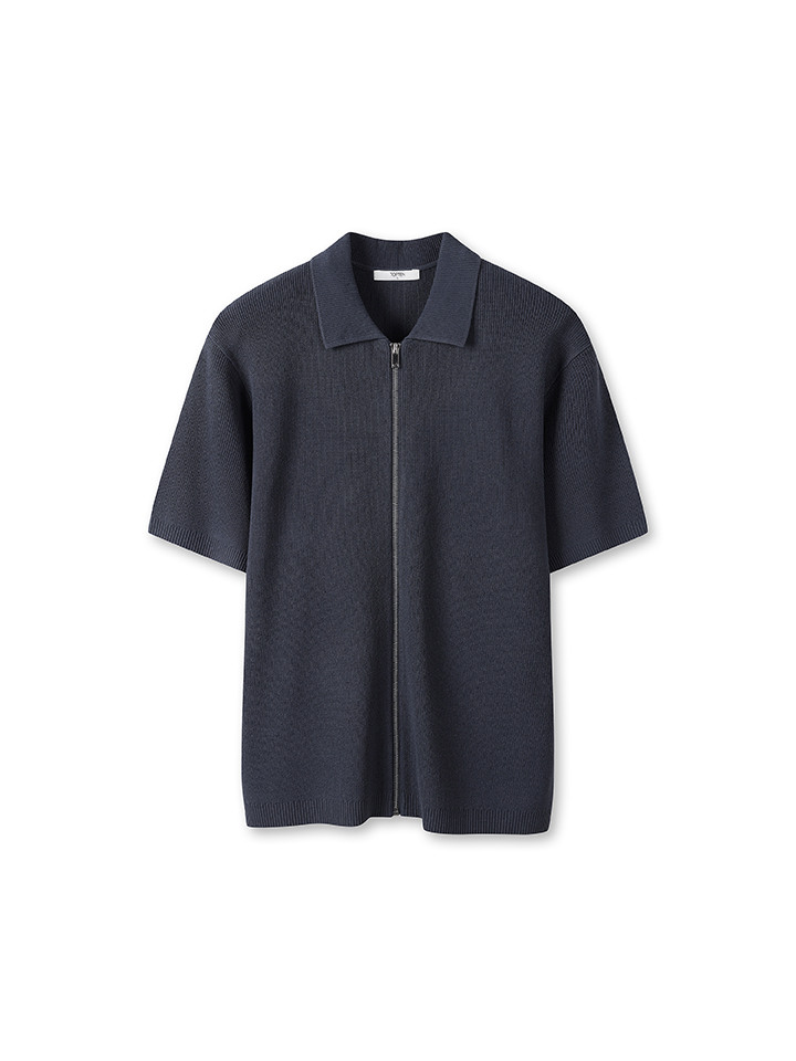 남성) 리넨 블렌드 집업 반팔 가디건