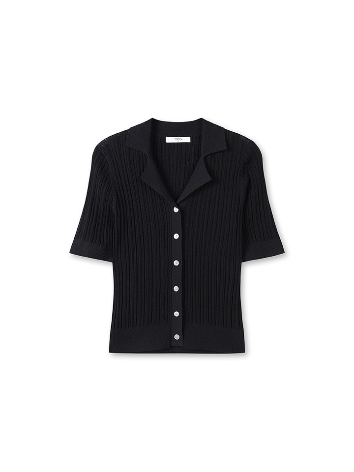 여성) 쿨라이트 반팔 카라 가디건