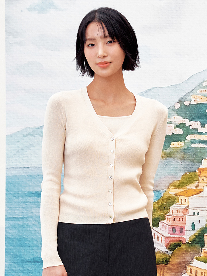 여성) Y넥 베이직 가디건