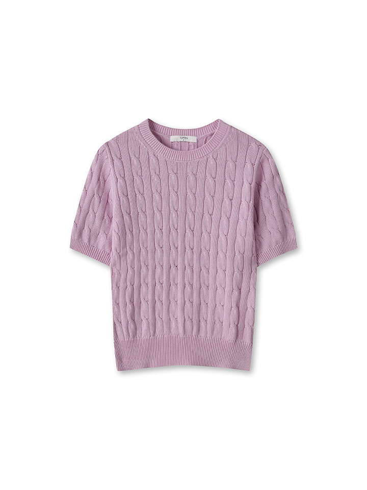 여성) 수피마 코튼 케이블 스웨터