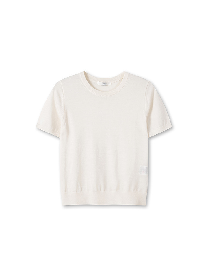 여성) 프리미엄 화인 메리노 반팔 스웨터