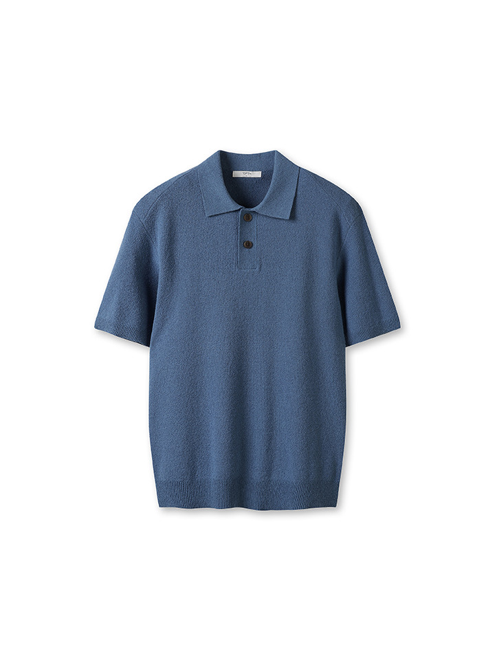 남성) 부클 버튼 카라 스웨터