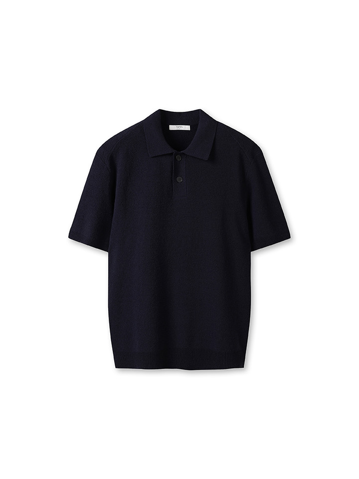 남성) 부클 버튼 카라 스웨터