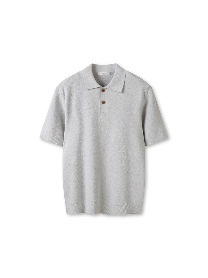 남성) 부클 버튼 카라 스웨터