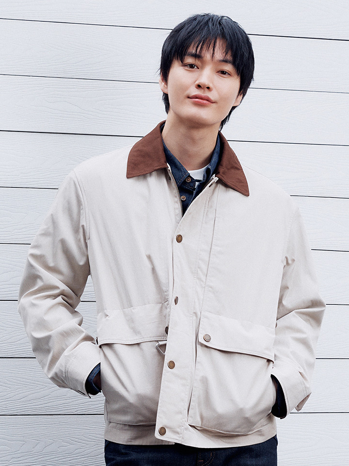 남성) 배색카라 헌팅 재킷