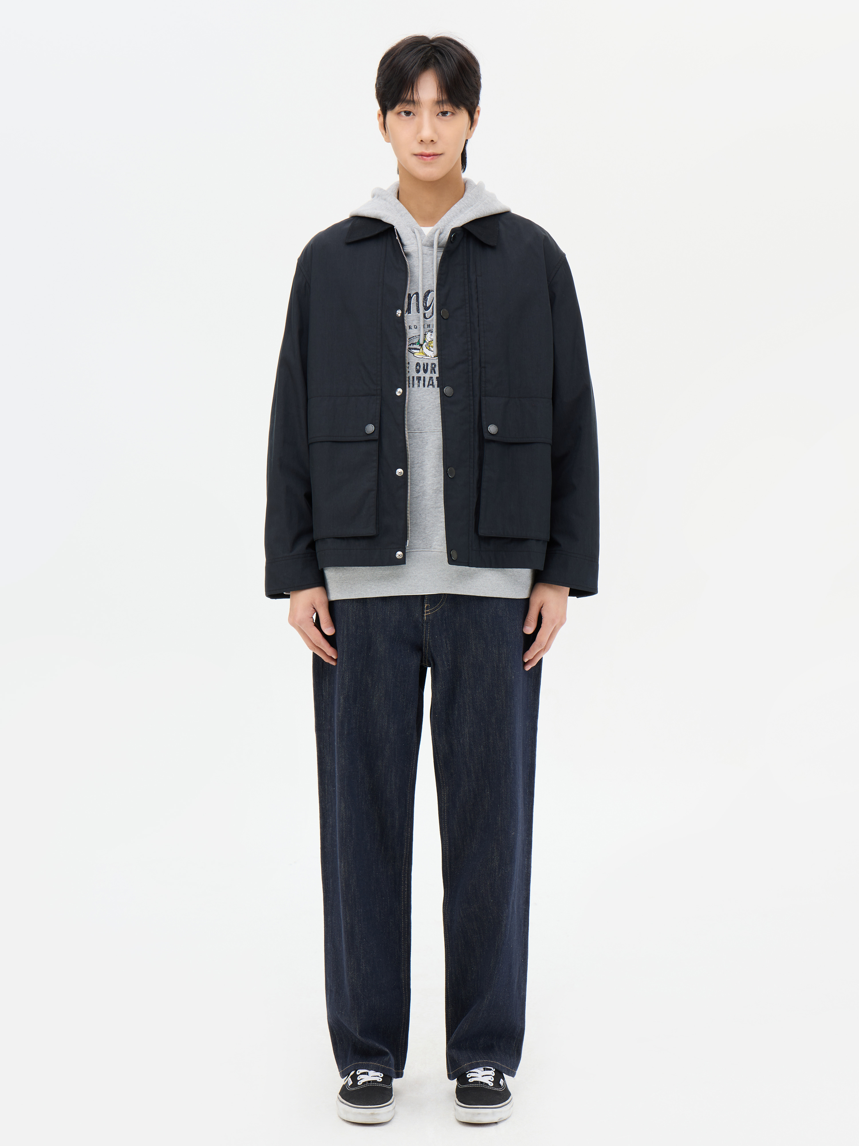 남성) 배색카라 헌팅 재킷