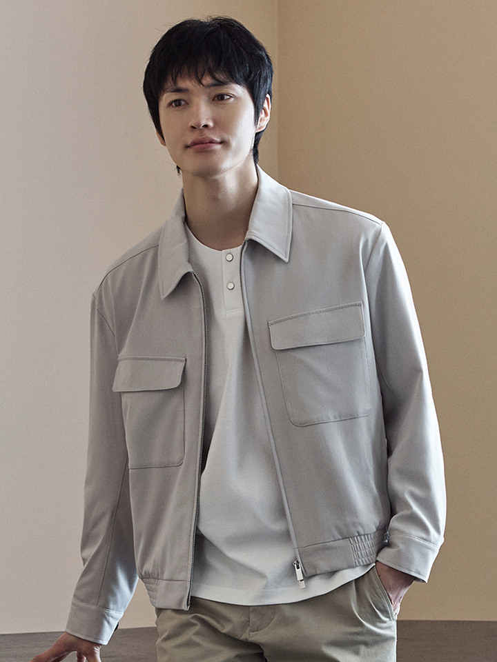 남성) 투포켓 블루종 트러커 (2WAY 지퍼)