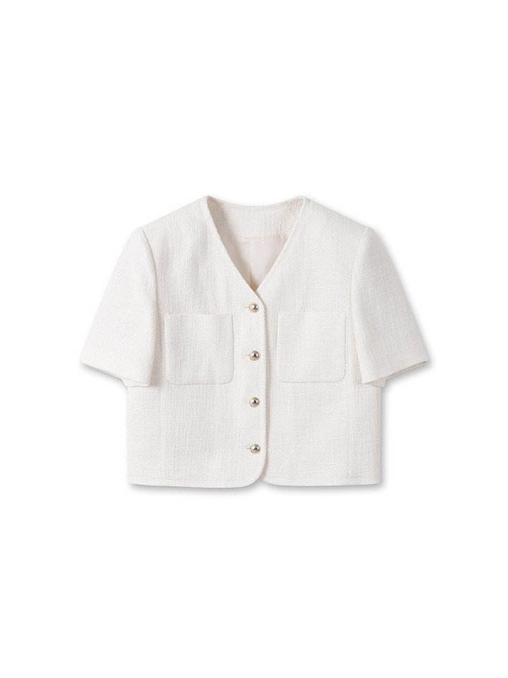 여성) 트위드 숏슬리브 재킷