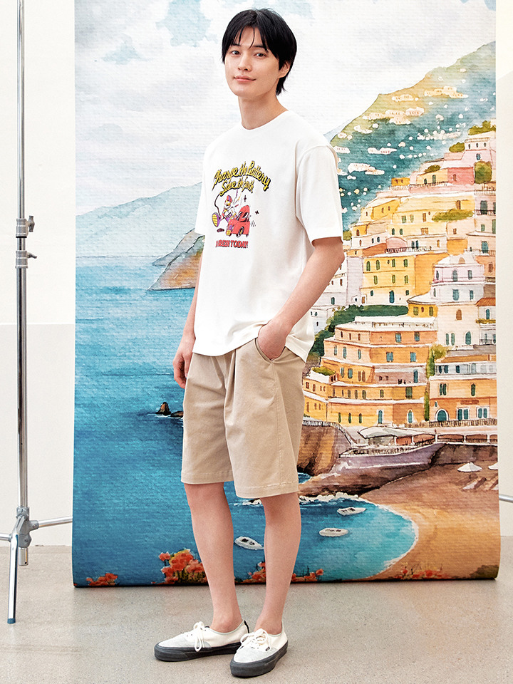 남성) 코튼 버뮤다 밴딩 쇼츠