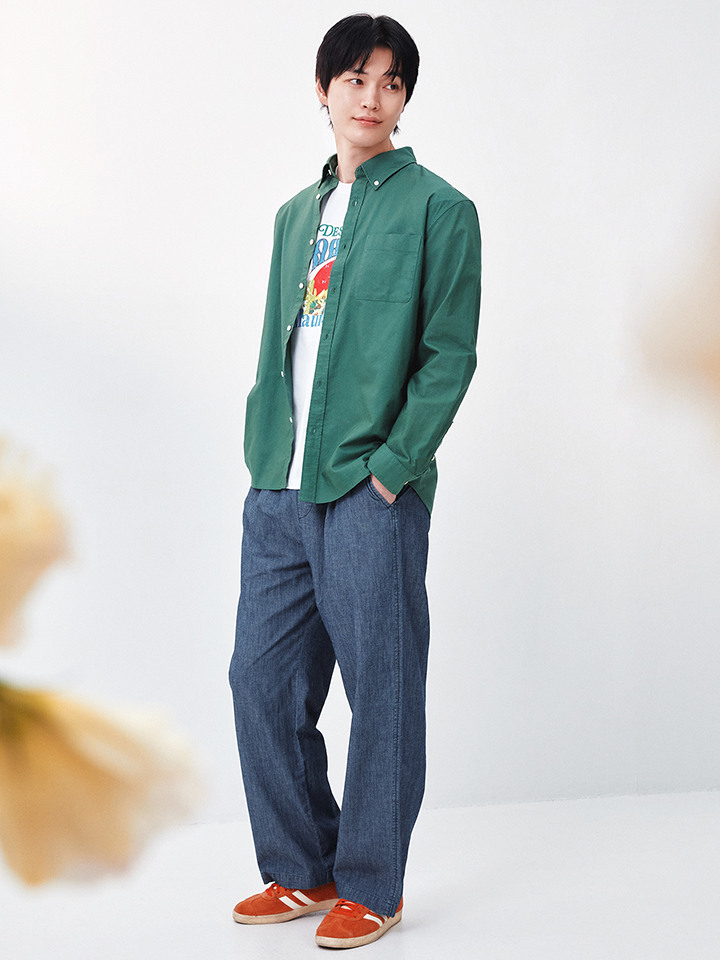 남성) 해지 원턱 와이드 팬츠