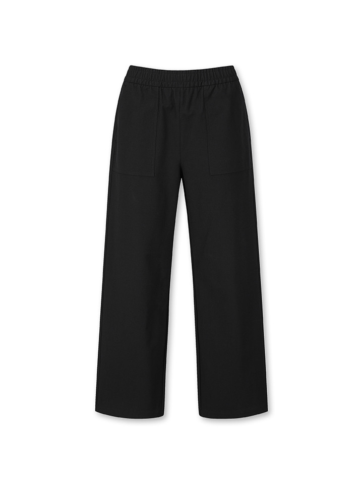 여성) 테이퍼드 베이커 저지 밴딩 팬츠