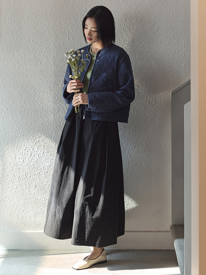 여성) 나일론 플레어 스커트