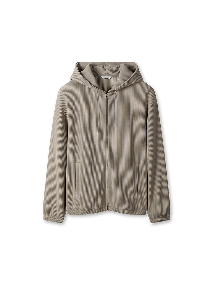 공용) 플리츠 후드 집업