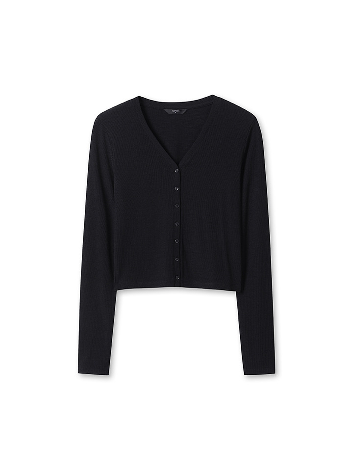 여성) 시어 립 가디건