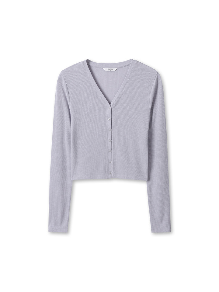 여성) 시어 립 가디건