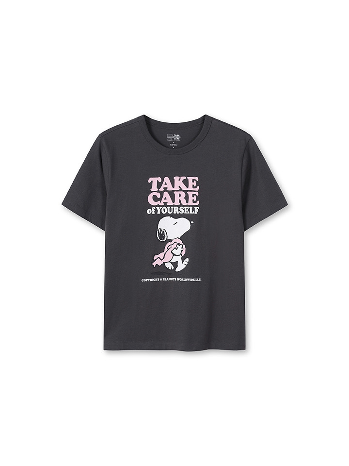 여성) 코튼 콜라보 반팔 티 (PEANUTS)