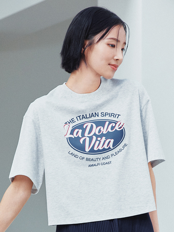 여성) 쿨에어 코튼 그래픽 반팔 티 (루즈핏)