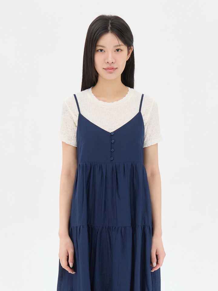 여성) 크링클 크루넥 반팔 티