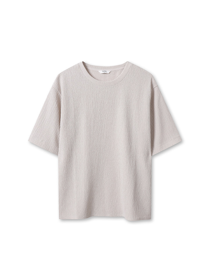 여성) 크링클 크루넥 반팔 티 (루즈핏)