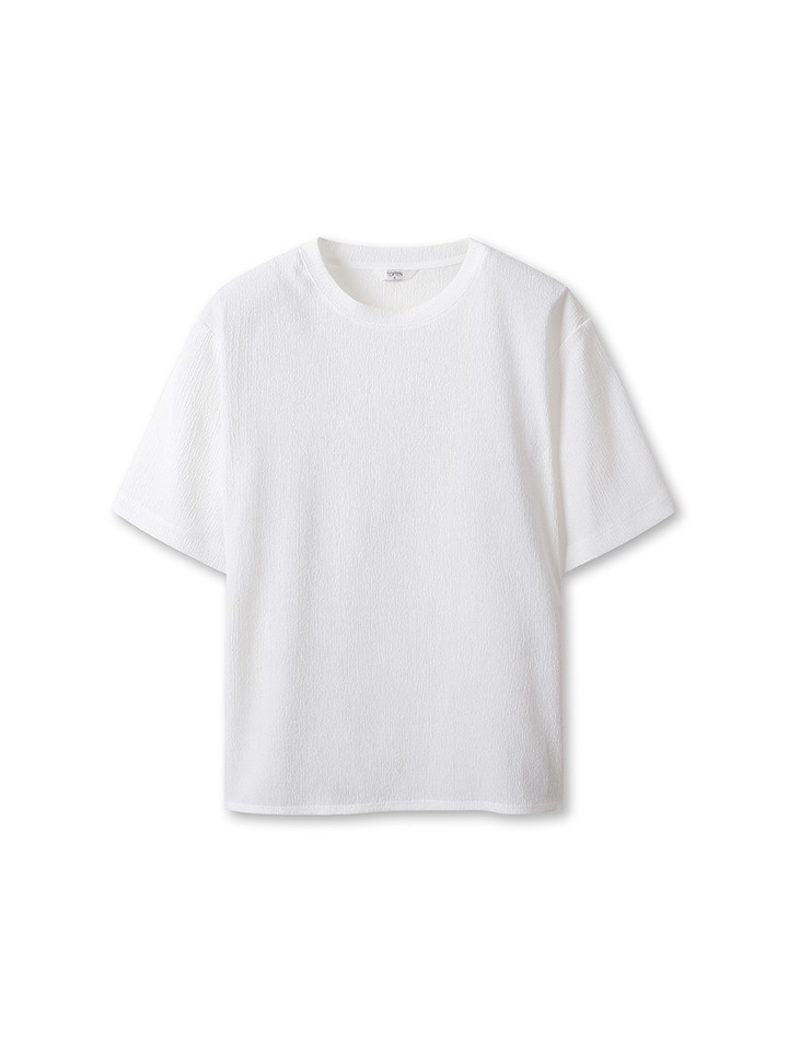 여성) 크링클 크루넥 반팔 티 (루즈핏)
