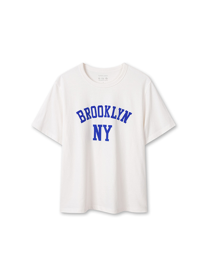 여성) 오가닉 코튼 그래픽 반팔 티 (NEWYORK)