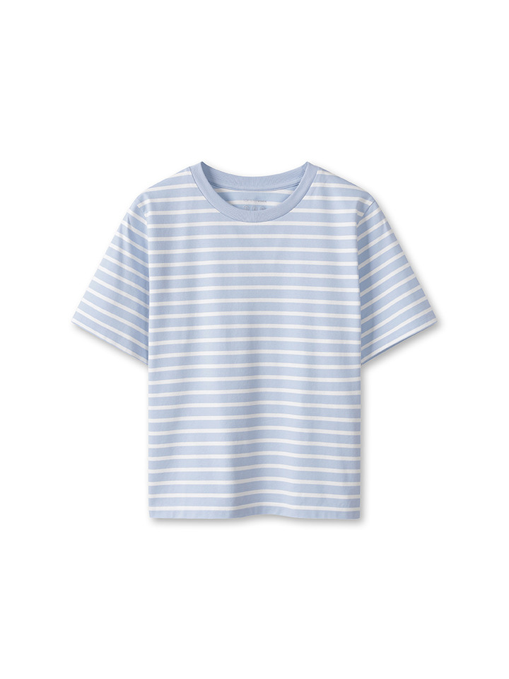 여성) 쿨에어 코튼 스트라이프 반팔 티